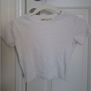 Plain White Womens Cropped T-Shirt